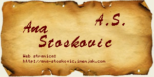 Ana Stošković vizit kartica